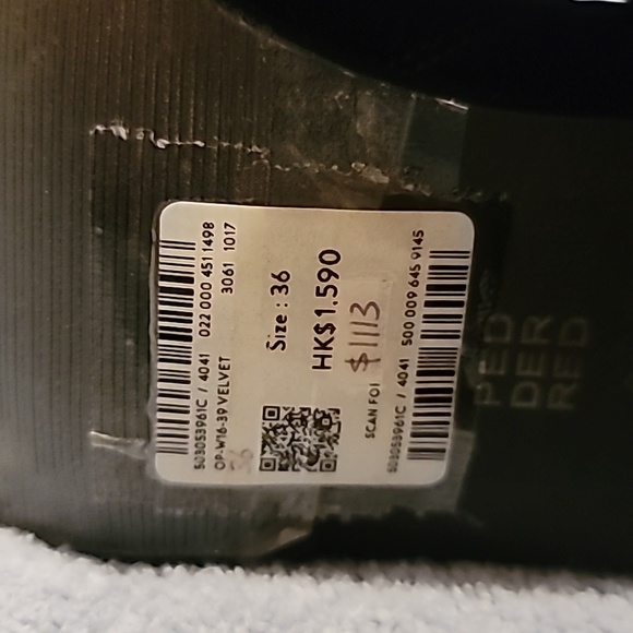 Pedder Red Royal blue velvet zip-up ankle Boots sz5.5 - Picture 7 of 10